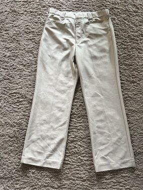 Classic Straight-Leg Dress Pants in Light Beige